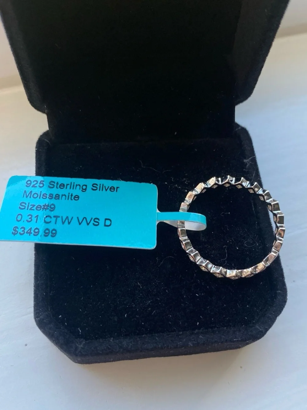 Stackable Moissanite Eternity Band Ring Size 9